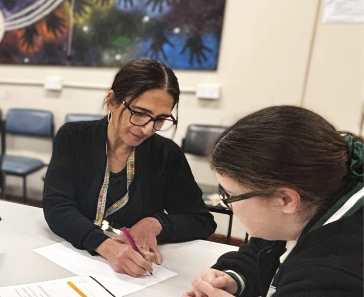 photo of a student and a teacher at Colyton High School